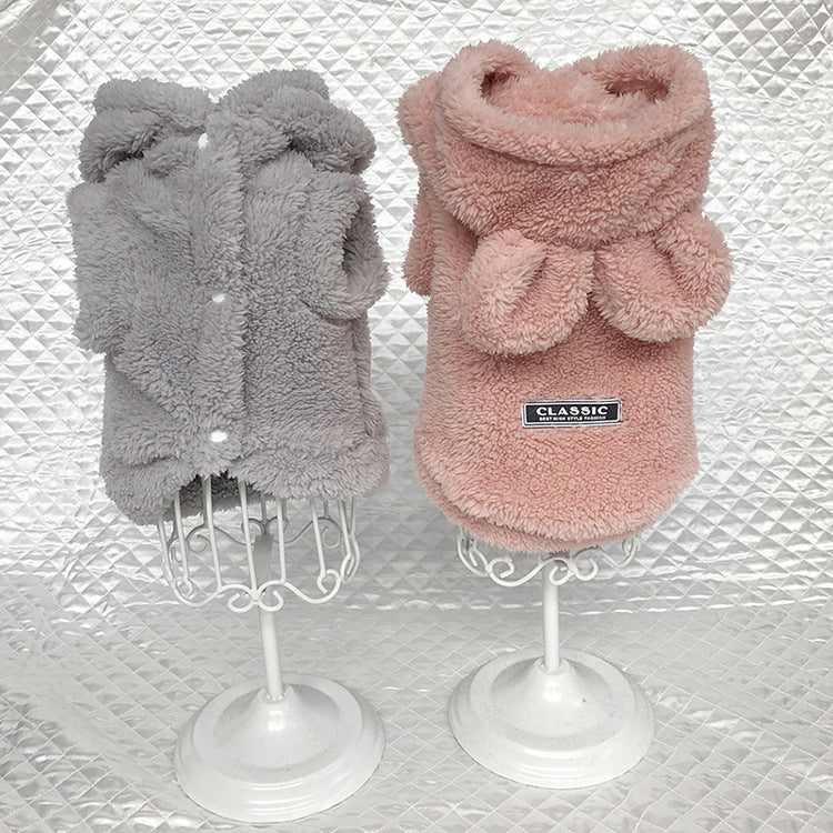 New Bear Ear Hoodie for Teddy Dogs in Solid Color