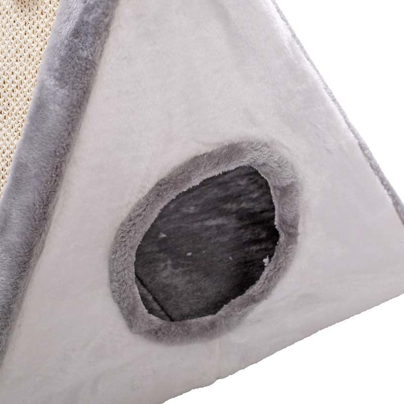 Plush Ball Cat Toy with Scratch Triangle and Climbing Frame