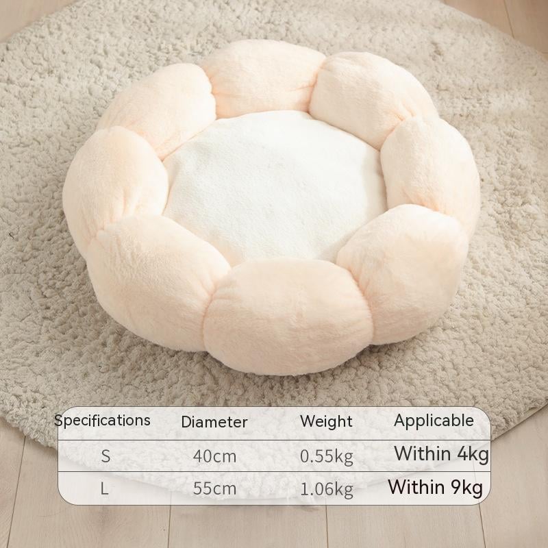 Plush Round Flower Shape Doghouse for Pets