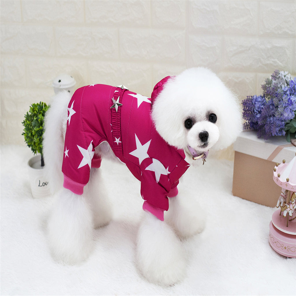 Thick Cotton-Padded Poodle Dog Clothes for Winter