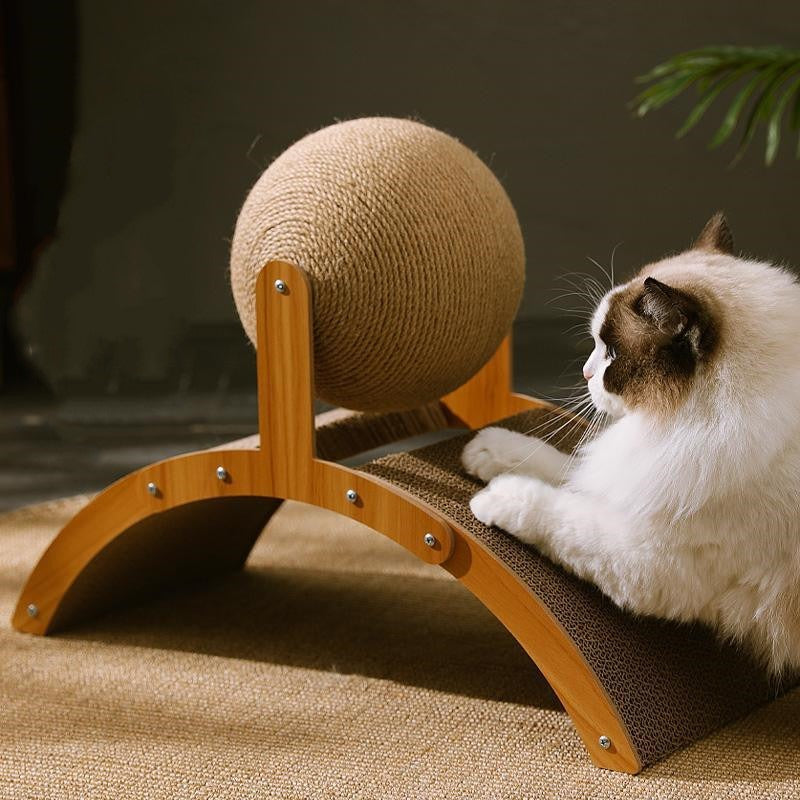 Wooden Cat Scratcher Sisal Scratch