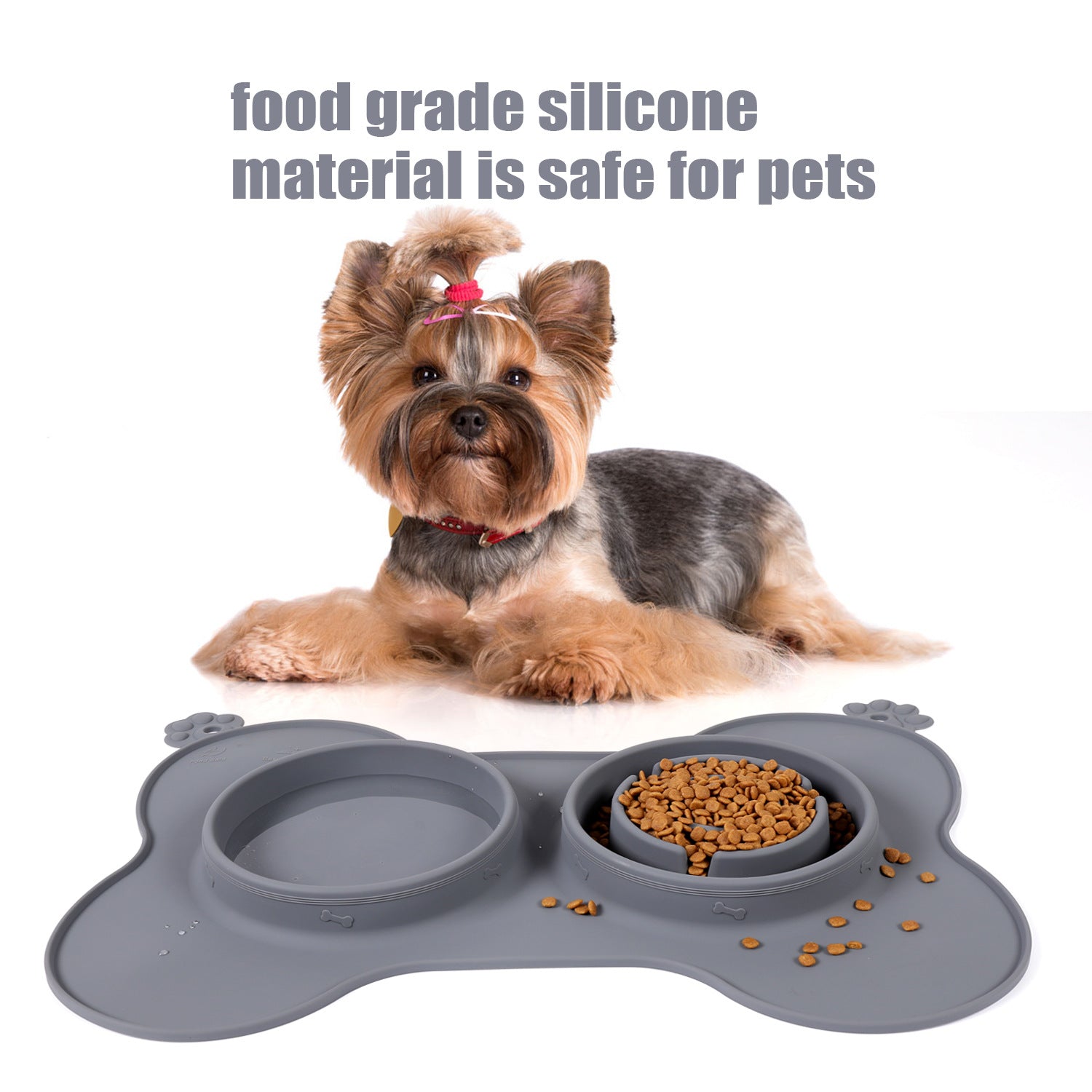 Silicone Slow Feed Dog Bowl with Custom Logo (Set)