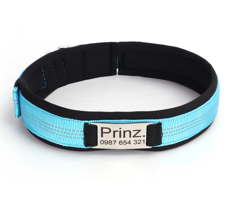 Engraved Anti-Loss Collar with Diving Material Needle Buckle