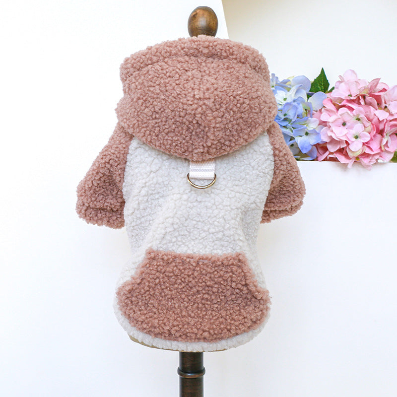 Warm Fleece Pet Hoodie for Fall and Winter
