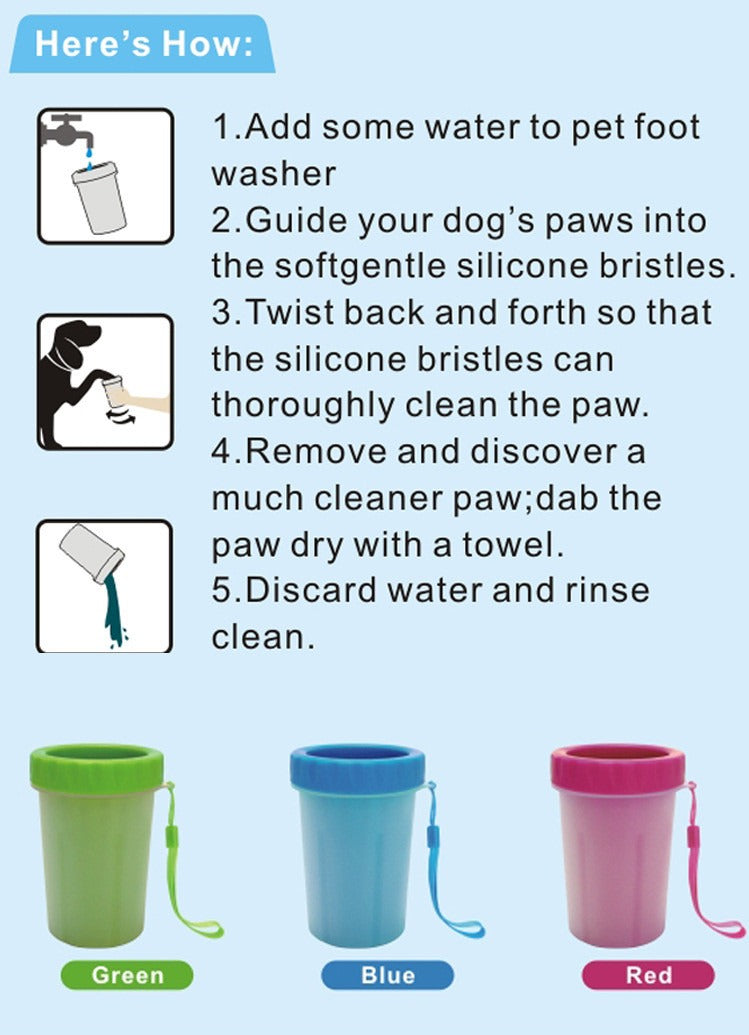 Silicone Pet Paw Cleaner with Flat Bottle Mouth