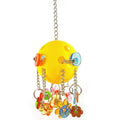 Yellow Flower-Shaped Parrot Chew Toy with Bell Ring