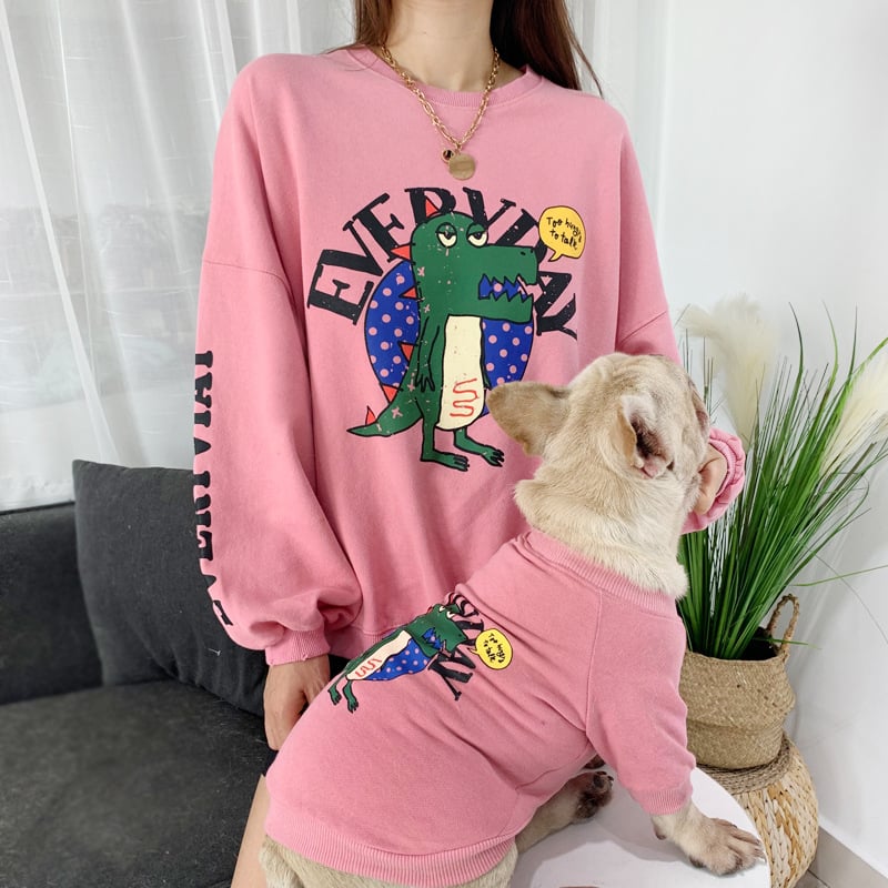 Printed Dog Clothes for Pet Parent and Child Matching
