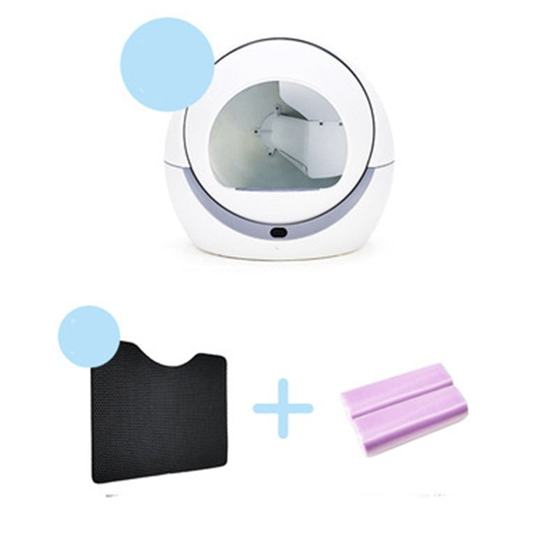 Automatic Rotating Cat Litter Box with Detachable Door