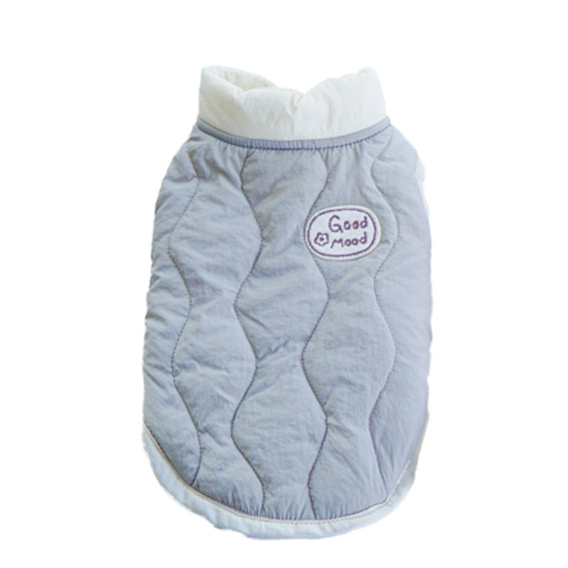 Quilted Cotton Vest for Pets with Warm Water Waves