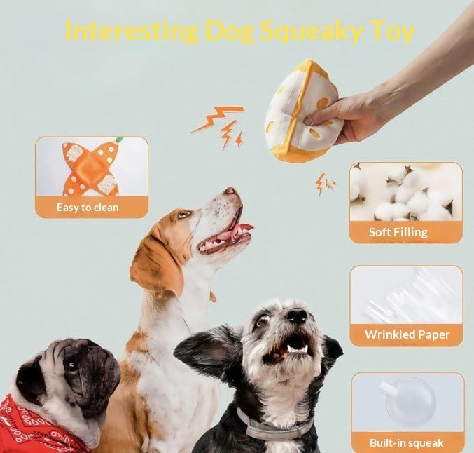Interactive Plush Orange Dog Toy