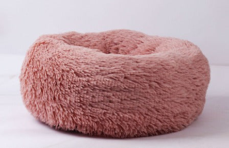Plush Donut Pet Bed for Small Dogs & Cats