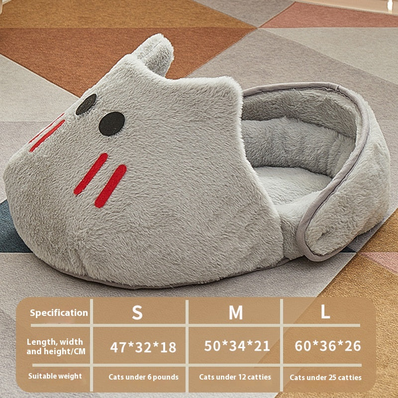 Four-Season Plush Cat Bed