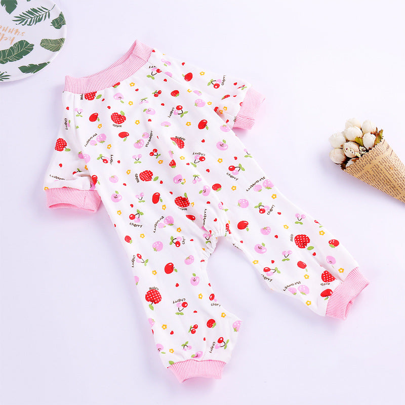 Comfortable Printed Pajamas for Four-Legged Pets