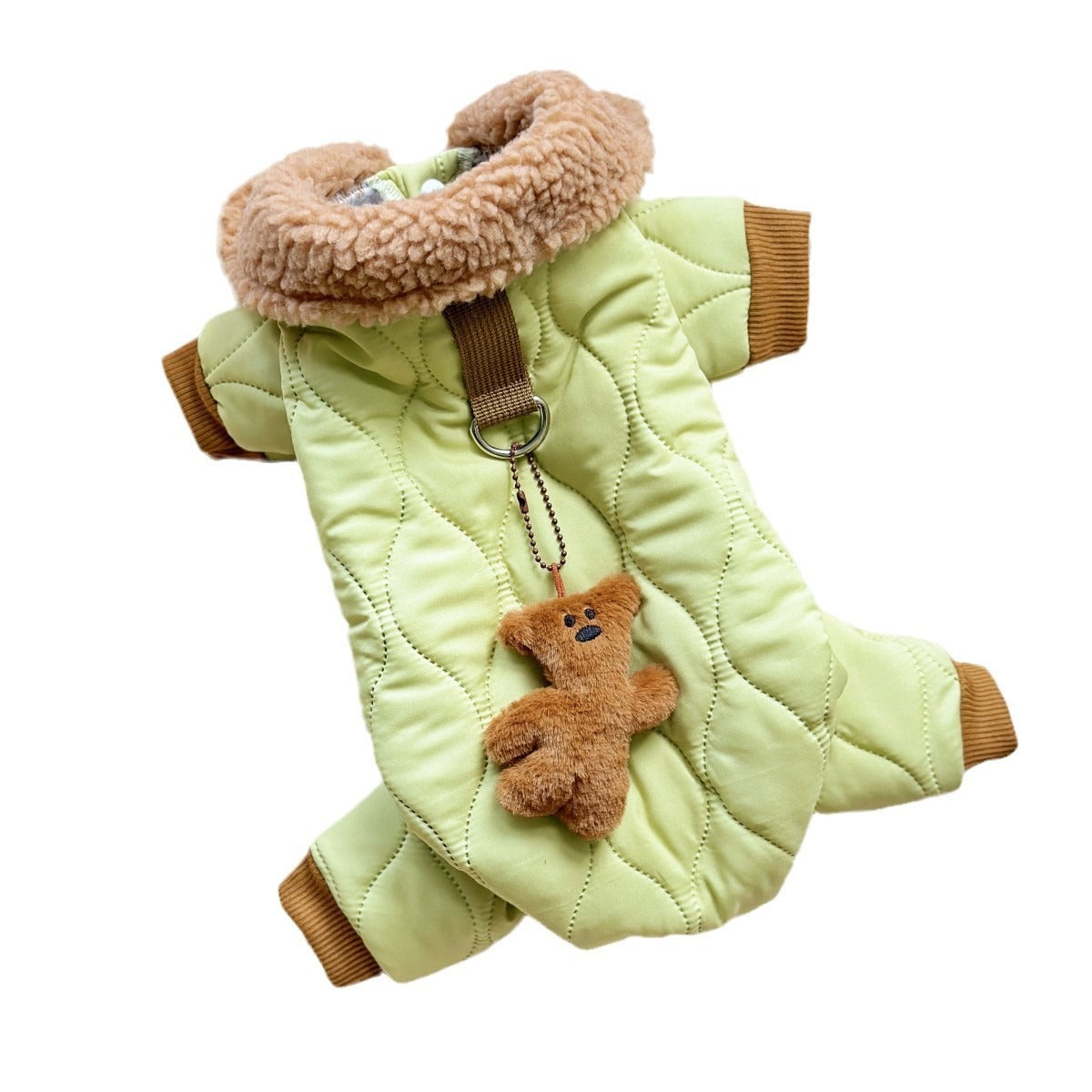 Extra Thick Pet Dog Jacket with Toy Bear Pendant