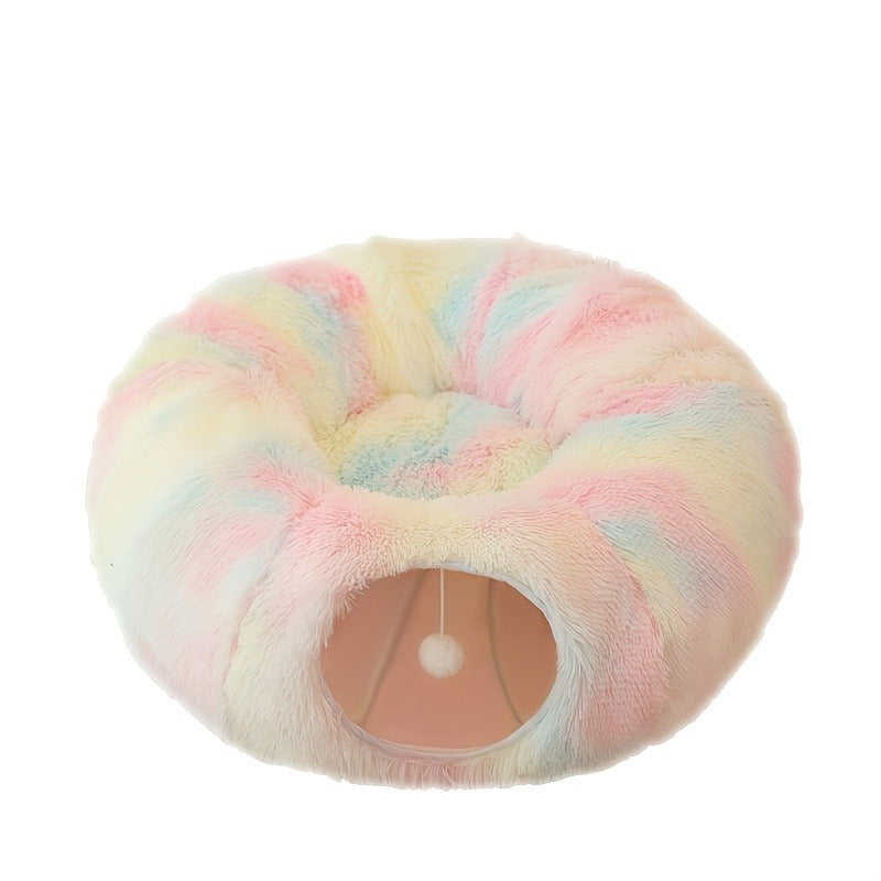 Plush Foldable Cat Tunnel Bed