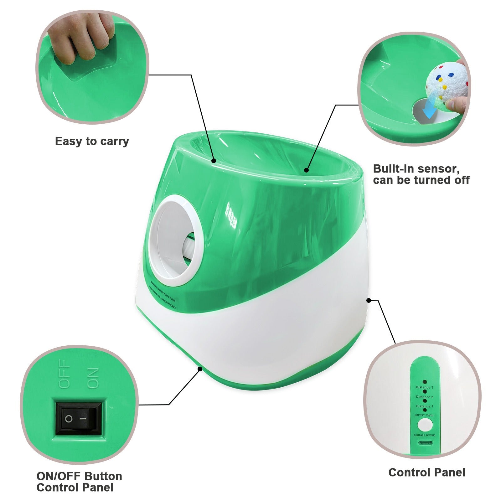 Interactive Dog Tennis Ball Launcher with 3 Balls