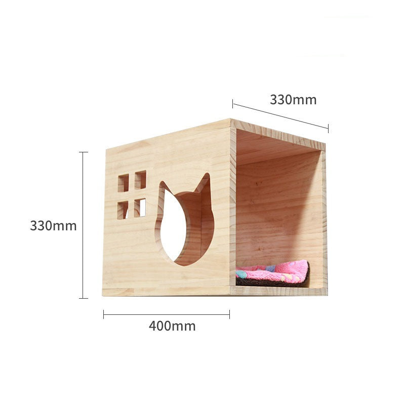 Wall-Mounted Solid Wood Cat Shelves & Perches