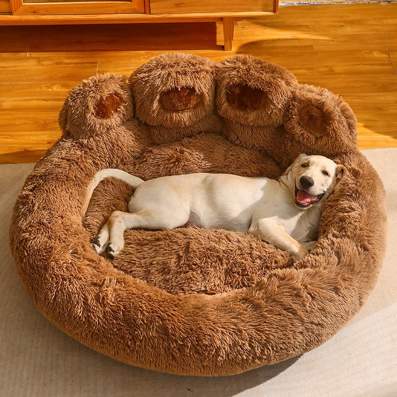 Fleece-Lined Dog Bed for Medium & Large Breeds