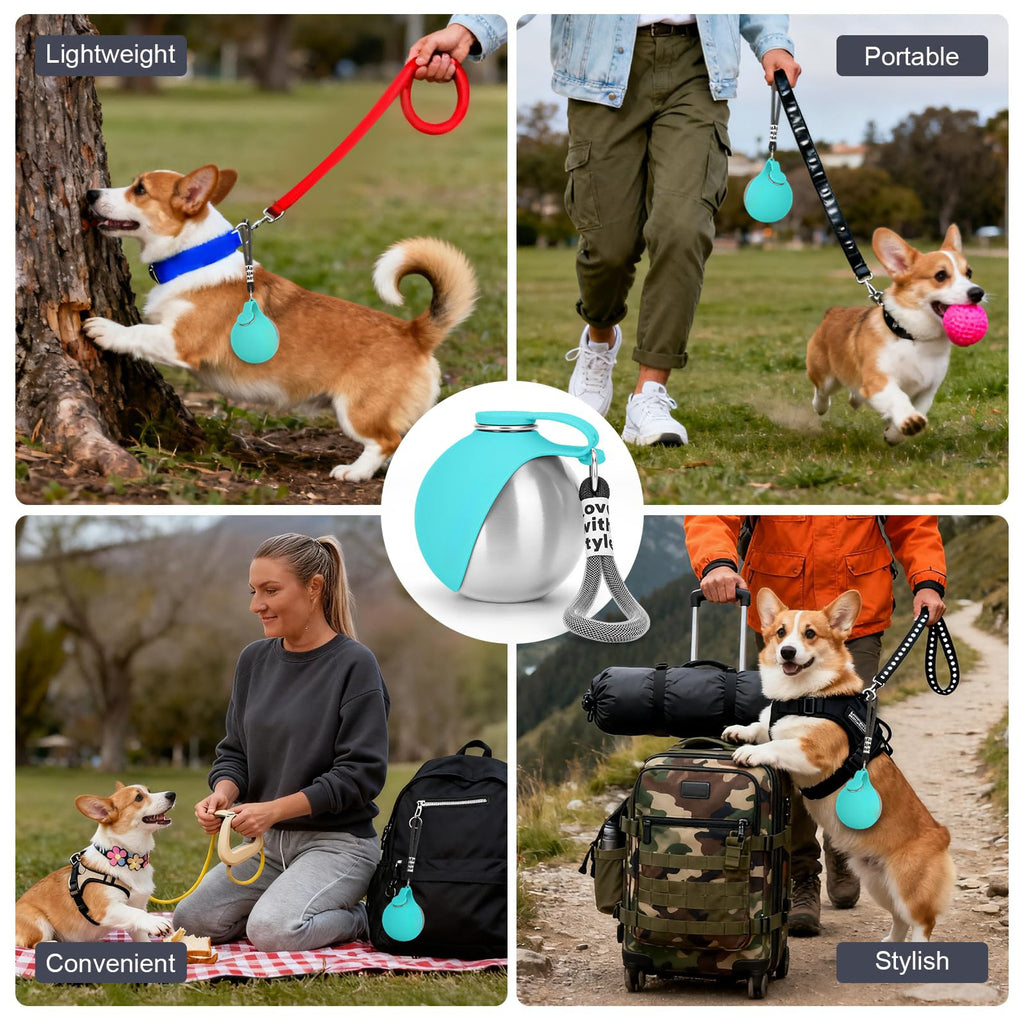 Portable Stainless Steel Dog Water Bottle 10oz