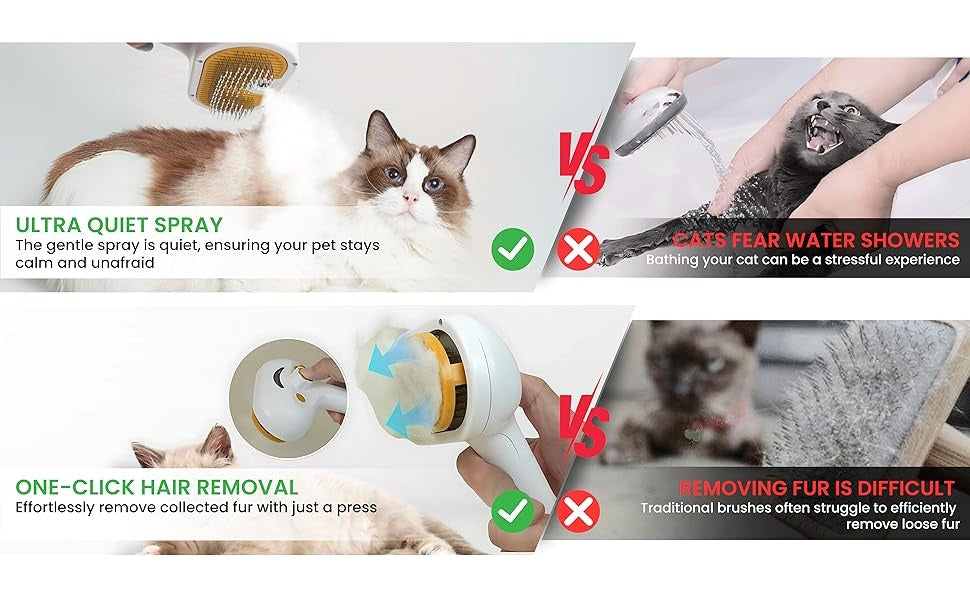 Pet Steam Slicker Brush with Spray