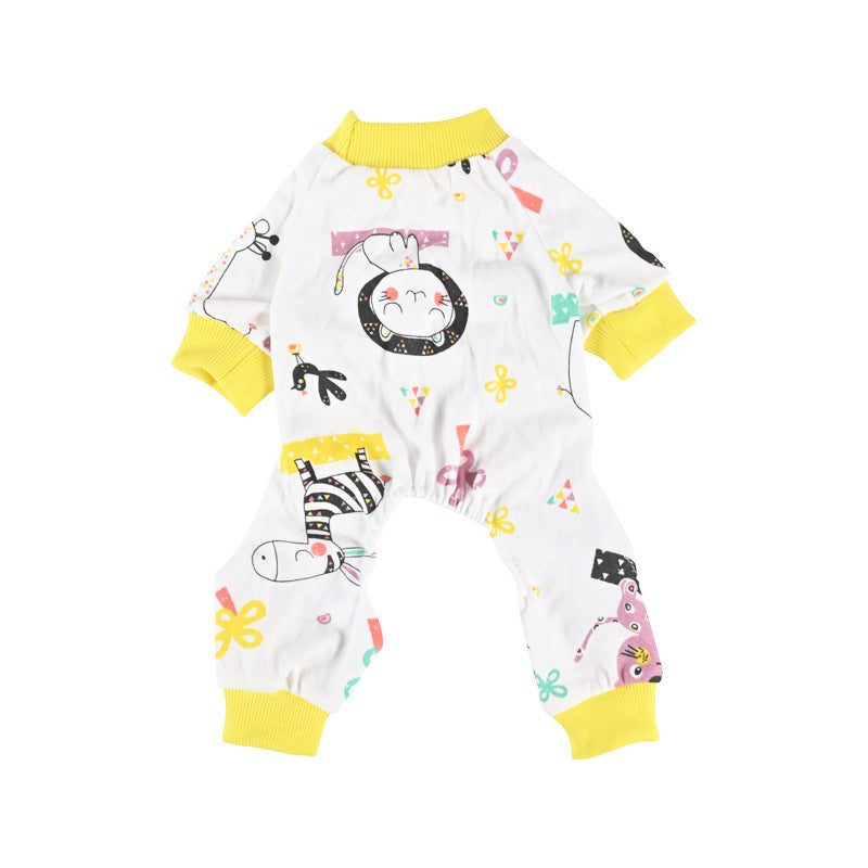Comfortable Printed Pajamas for Four-Legged Pets