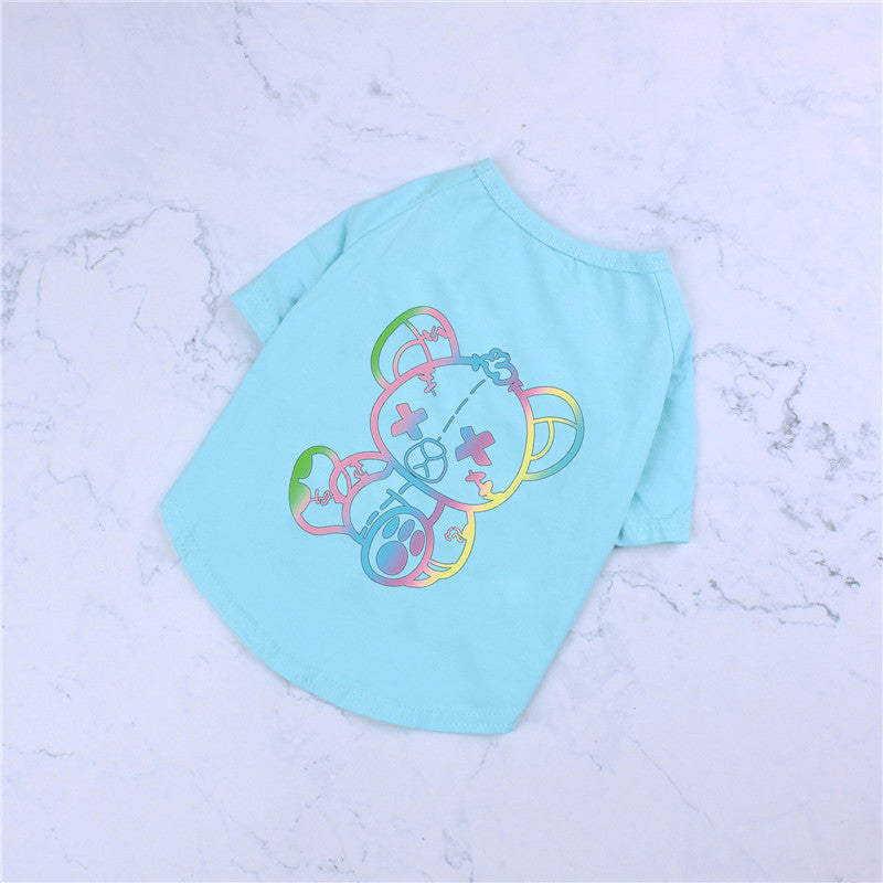 Cute Color Bear Cotton T-Shirt for Spring & Summer
