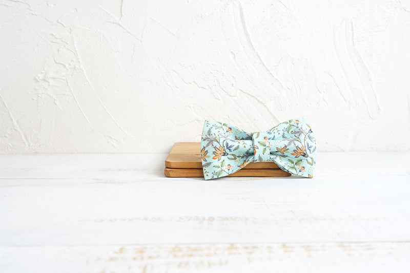 MUTTCO Printed Pet Dog Collar with Bow and Leash