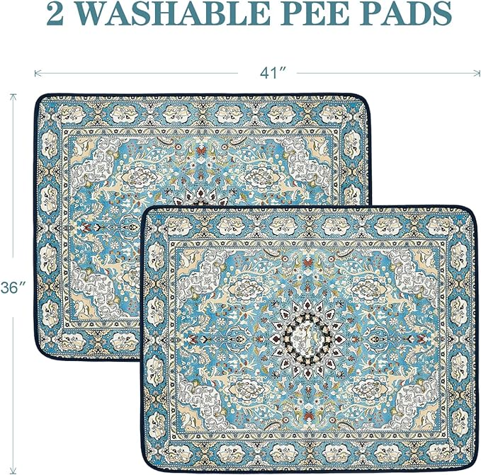 Washable Reusable Dog Pee Pads – 2 Pack, Super Absorbent, Leakproof, Non-Slip Training Pads for Floor, Crate, Couch, and Whelping