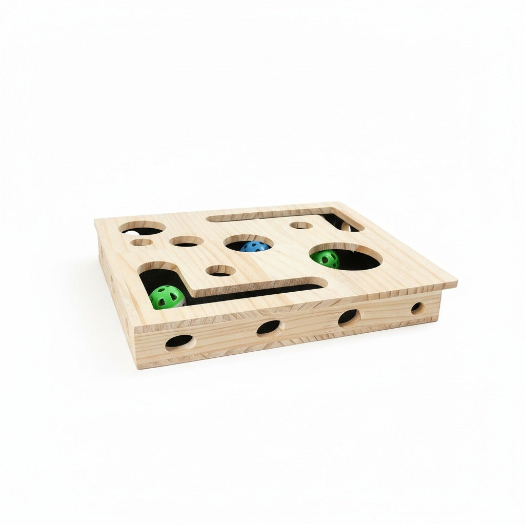 Solid Wood Maze Cat Toy