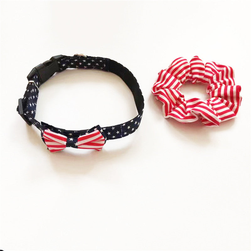 Pet Triangle Collar with Owner's Hair Tie Headdress