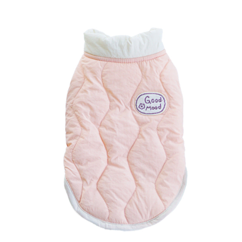 Quilted Cotton Vest for Pets with Warm Water Waves