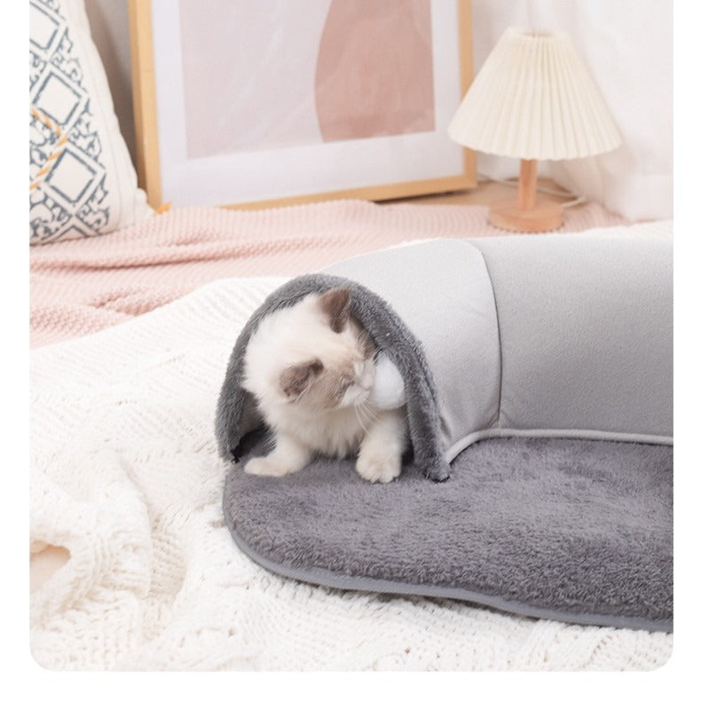 Plush Cat Tunnel Bed