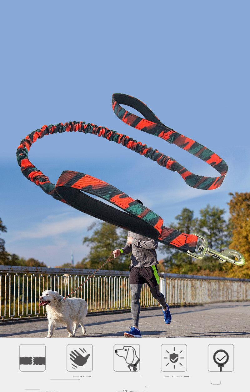 Camouflage Elastic Dog Traction Leash for Outdoors