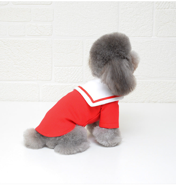 Pet Dog Sailor Outfit for Autumn/Winter Apparel