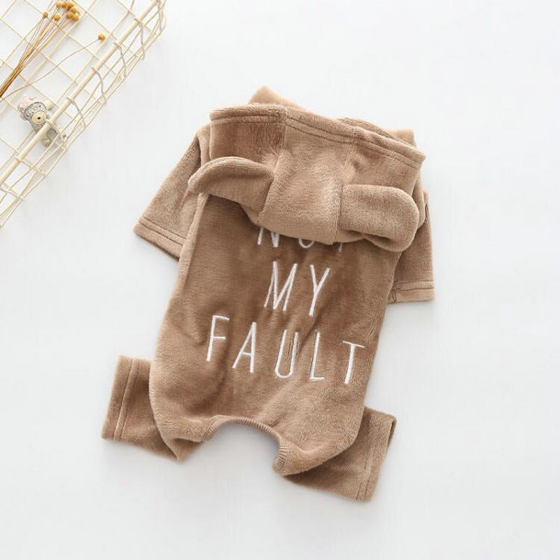 Embroidered Solid Color Dog Jumpsuit for Pets