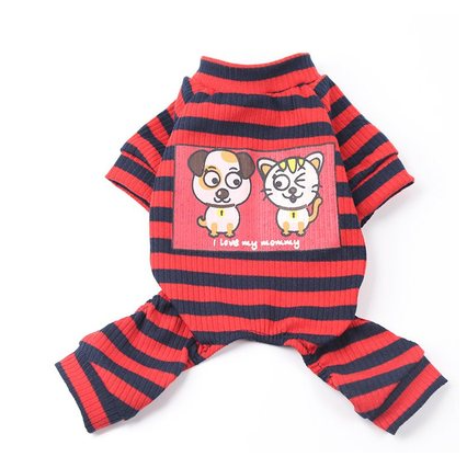 Striped Stretch Bottoming Shirt for Pets and Home