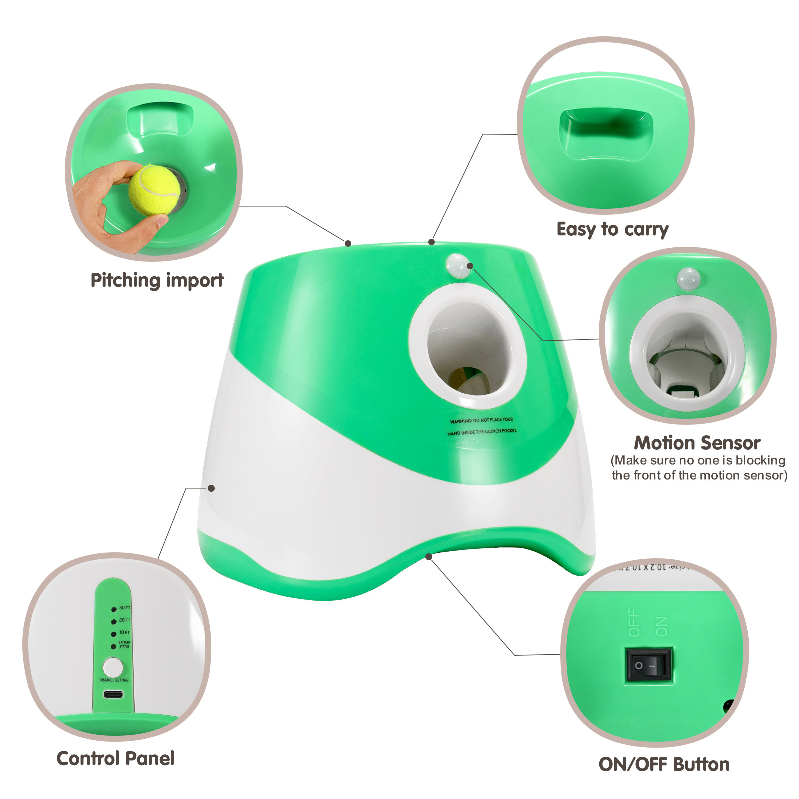 Automatic Ball Launcher for Dogs (One Piece)