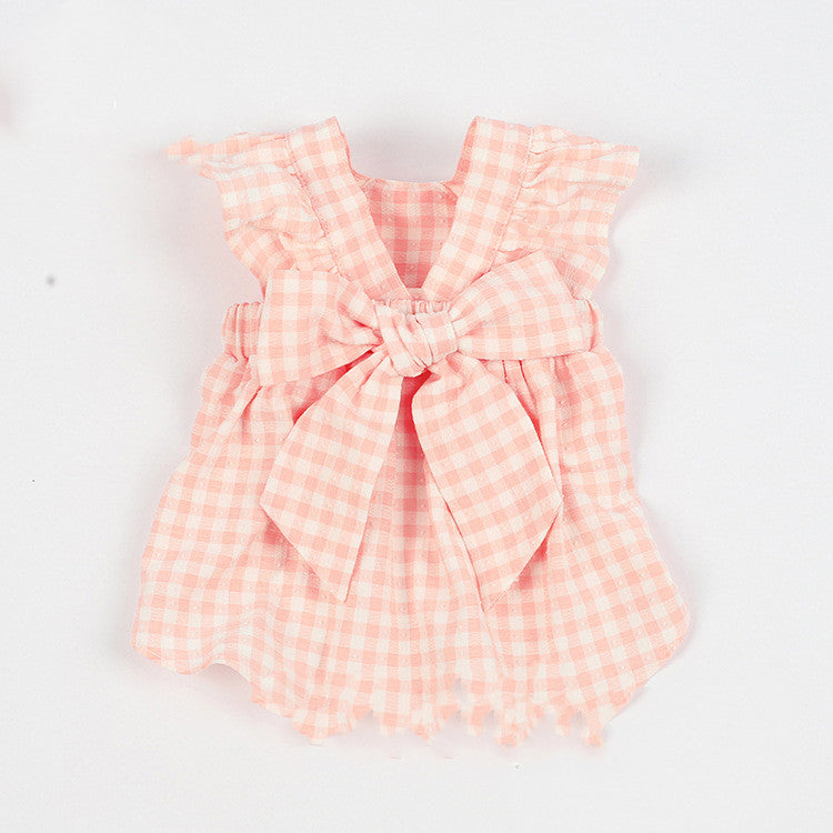 Plaid Bow Skirt Pet Clothes for Cats and Dogs