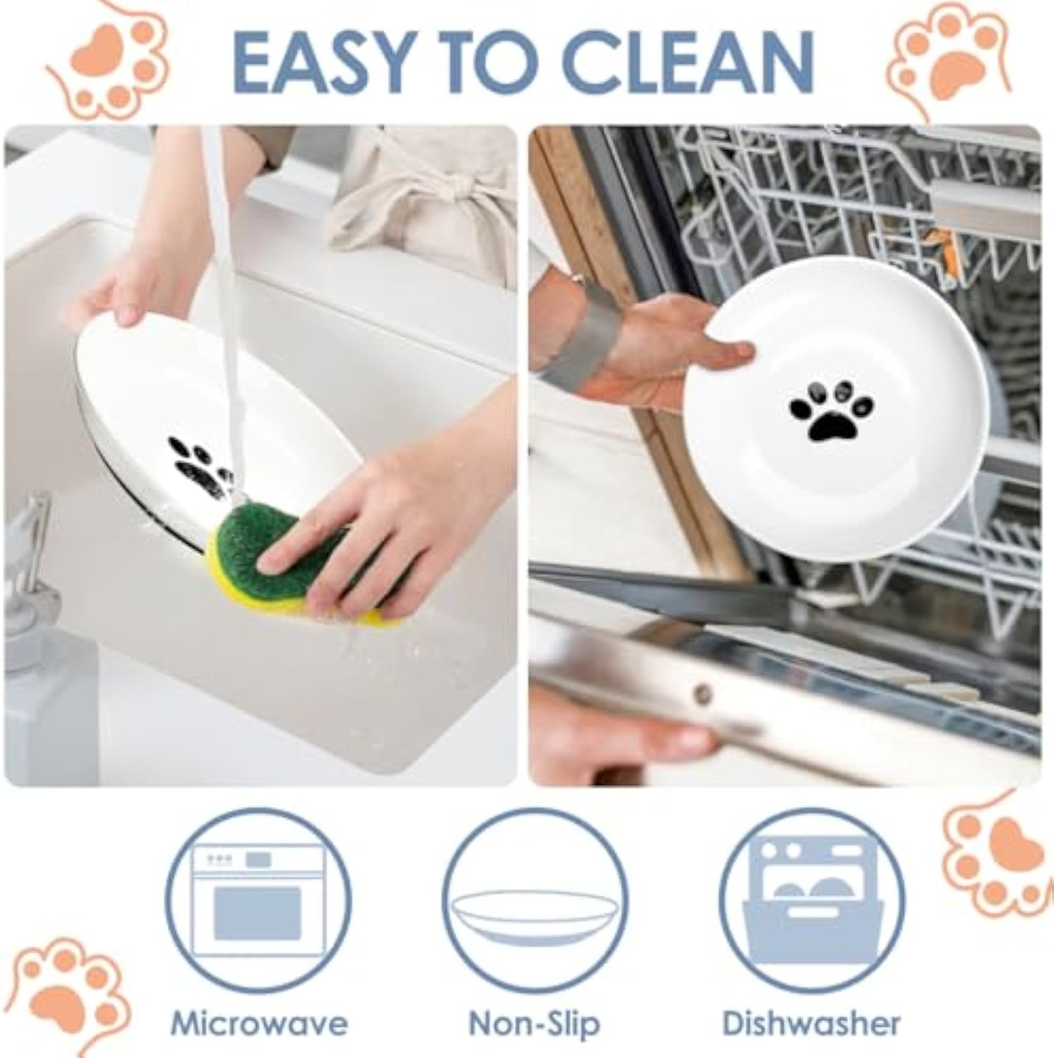 Ceramic Whisker-Friendly Cat Bowl