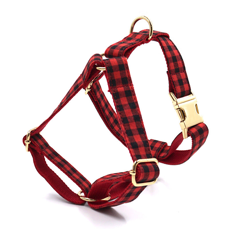 Red and Black Plaid Pet Chest and Back Cover