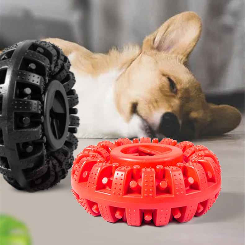 Dog Bite Resistant Red Rubber Food Leaking Toy