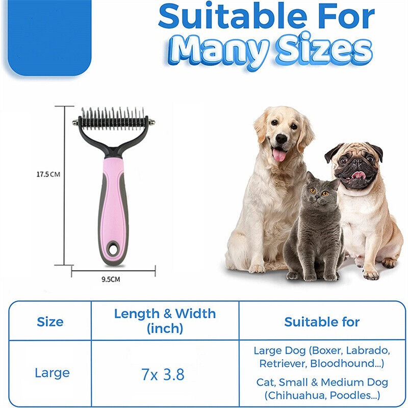 Double-Sided Pet Grooming Deshedding Brush