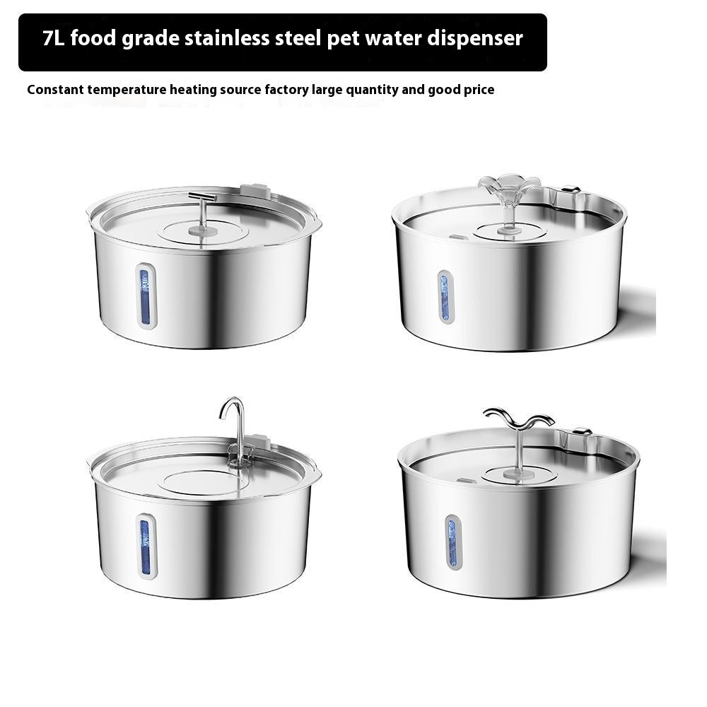 7L Stainless Steel Pet Water Dispenser with Auto Heating