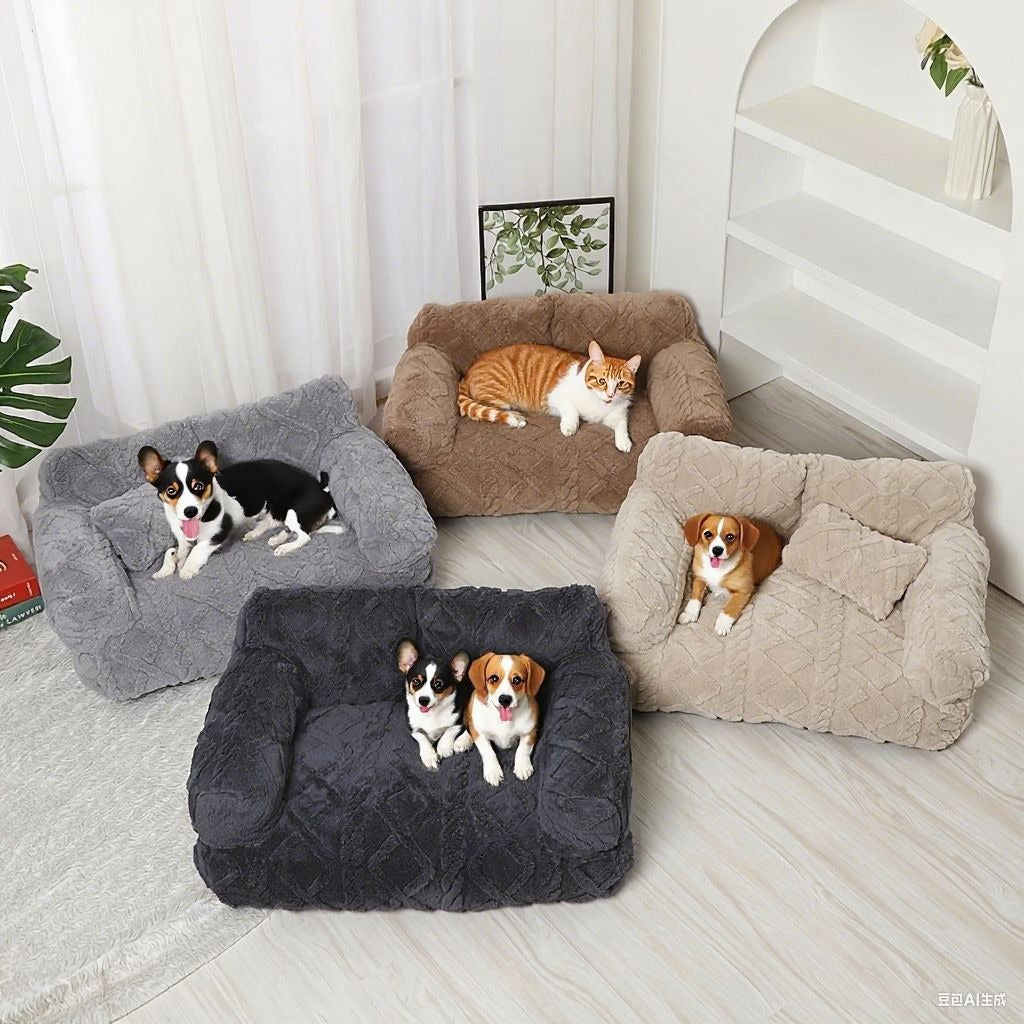 Pet Sofa Bed with Warming Feature, Removable & Washable