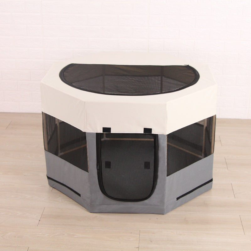 Octagonal Solid Wood Cat Kennel with Waterproof Cloth