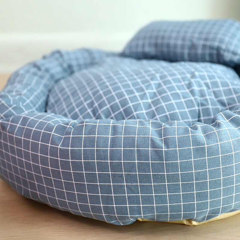 Round Pet Bed for Cats and Dogs - Soft and Stylish