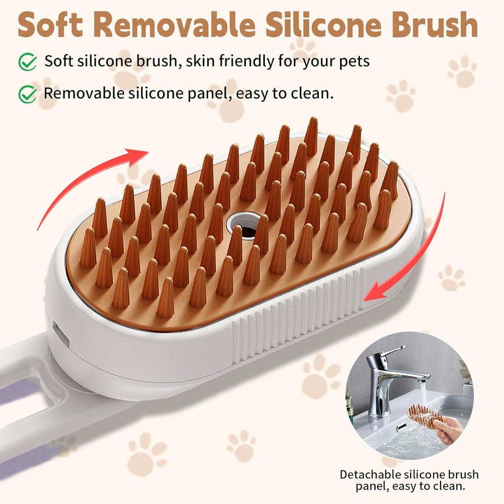 3-in-1 Cat Steam Grooming Brush