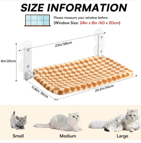 Cat Window Hammock – Steel Frame with Suction Cups