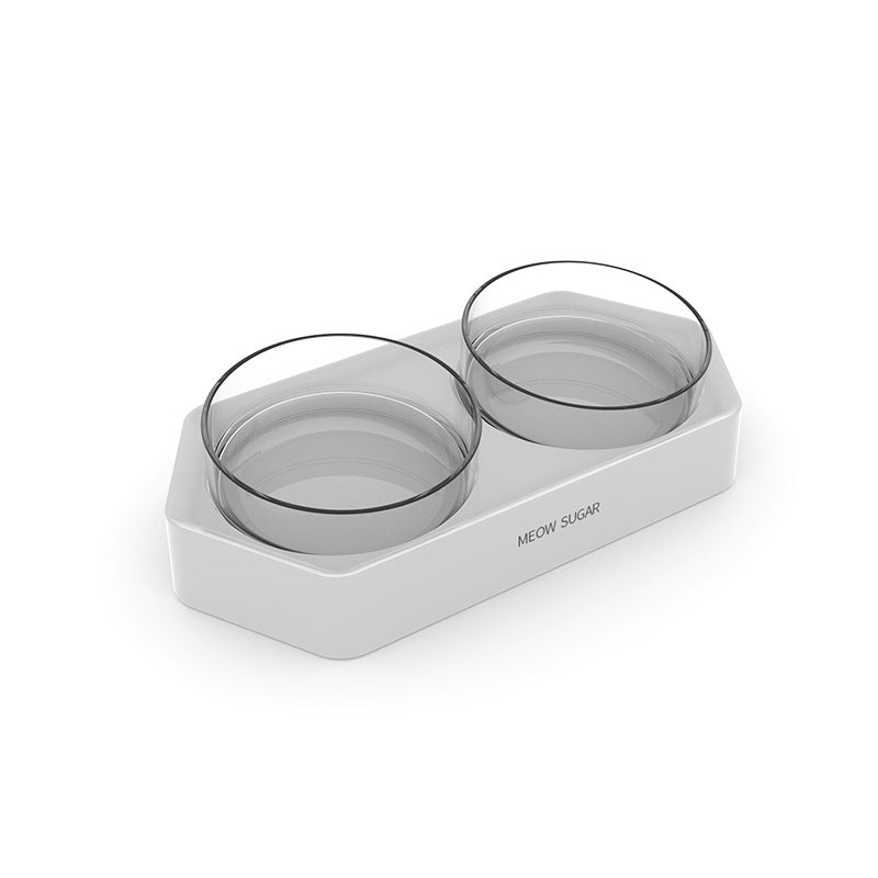 Adjustable Hexagonal Pet Bowl with Dual Sections