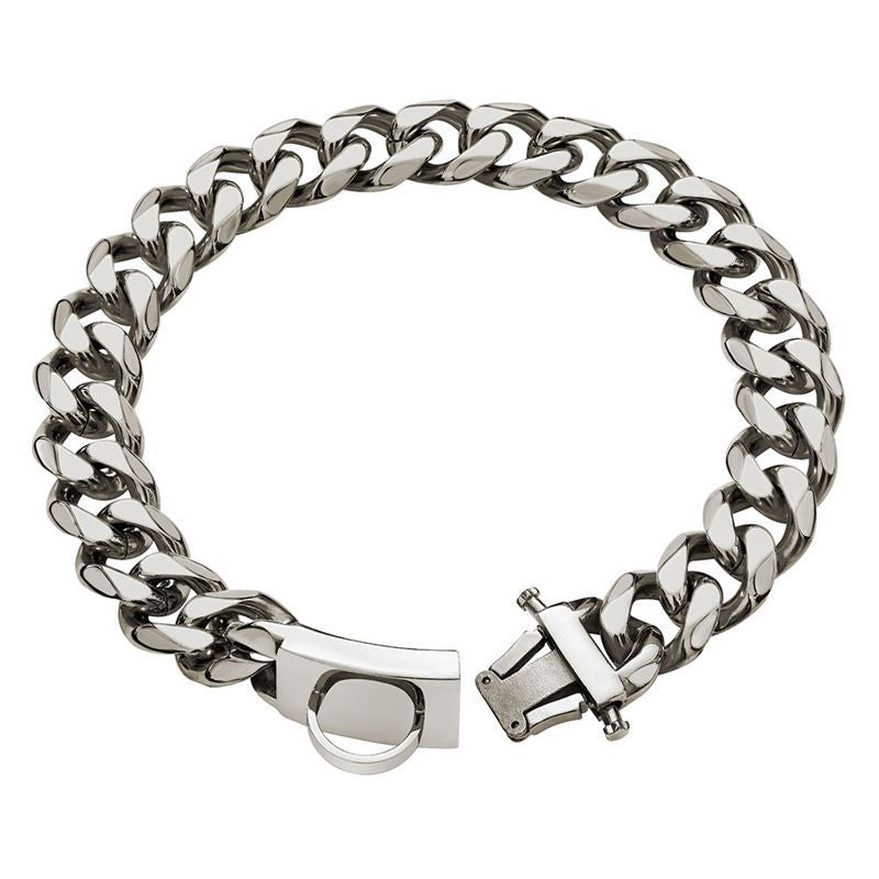 Stainless Steel Anti-Bite Dog Collar and Leash Set